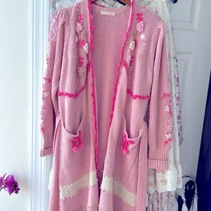 Loveshackfancy Camden Duster Sweater Jacket XS S